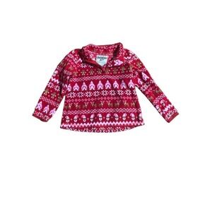 Girls OshKosh B'gosh Christmas/Holiday Fleece Pull over. Little girls 3T. Red
